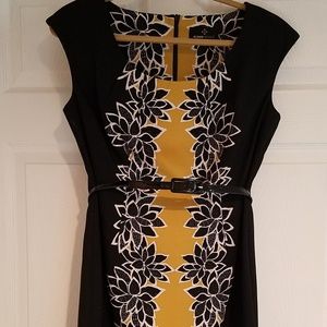 Ronni Nicole Dress Black and Gold Floral
